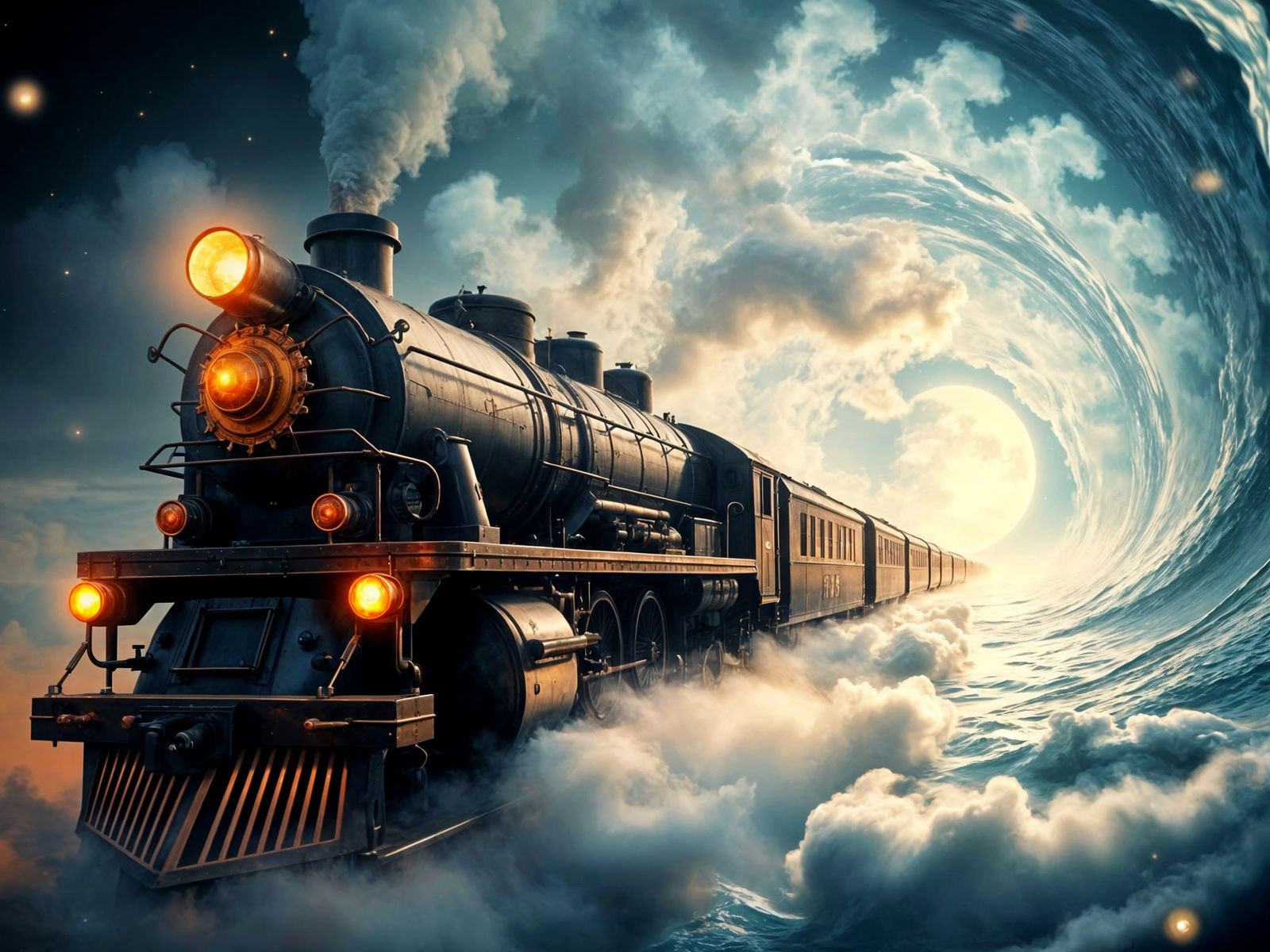 Steam Locomotive in Cosmic Clouds