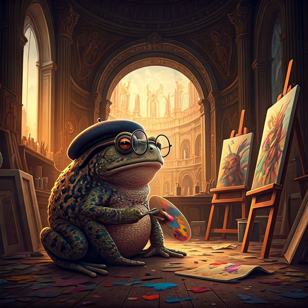 Toad Artist in Baroque Graffiti Studio