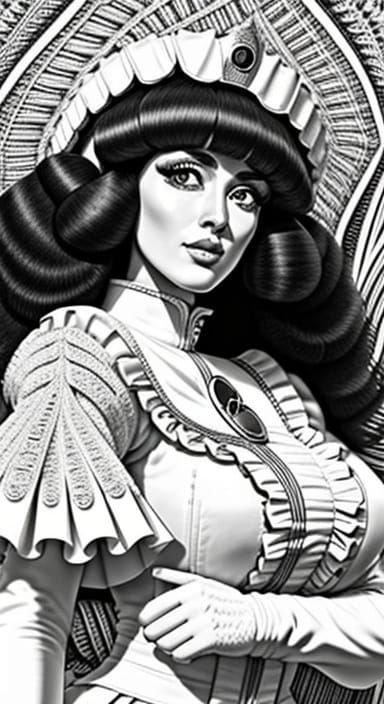 Racing Queen in Vibrant Zentangle Style