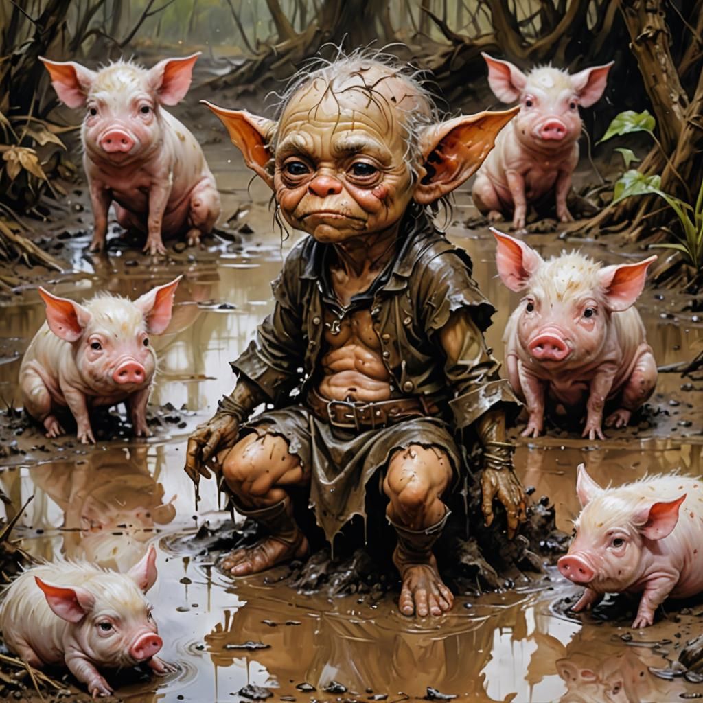 Grumpy little goblin pig farmer