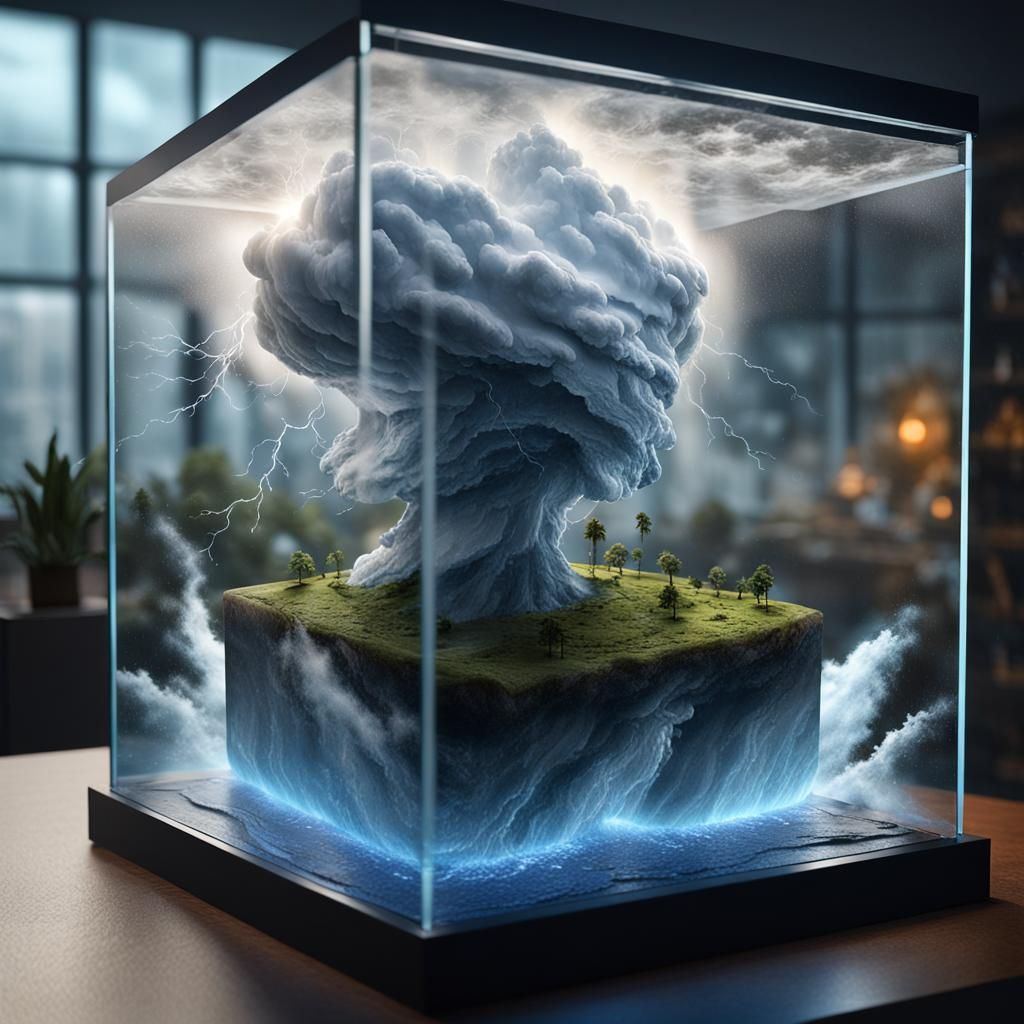 Hd Hyperrealism Hyperdetailed hurricane twister rising out o...