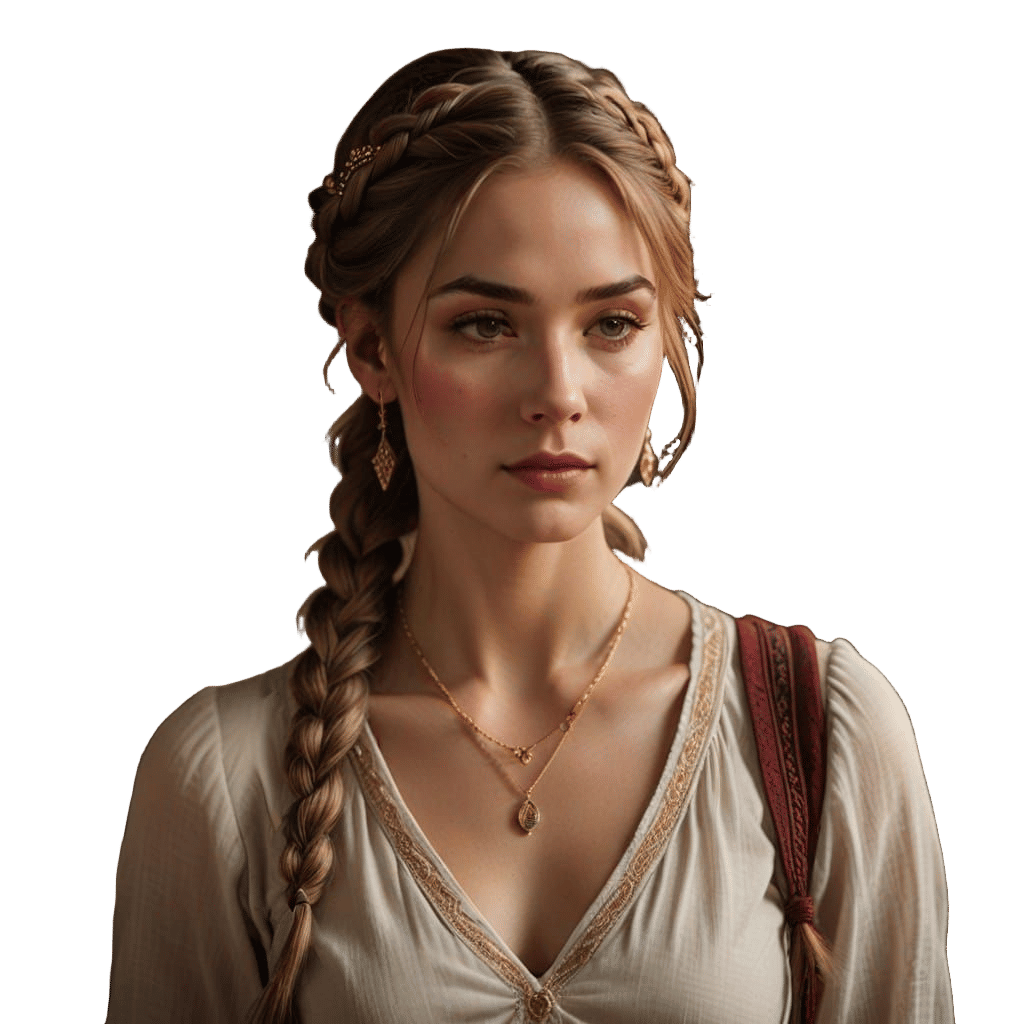 Gorgeous Woman Surrounded by Embers and Rose