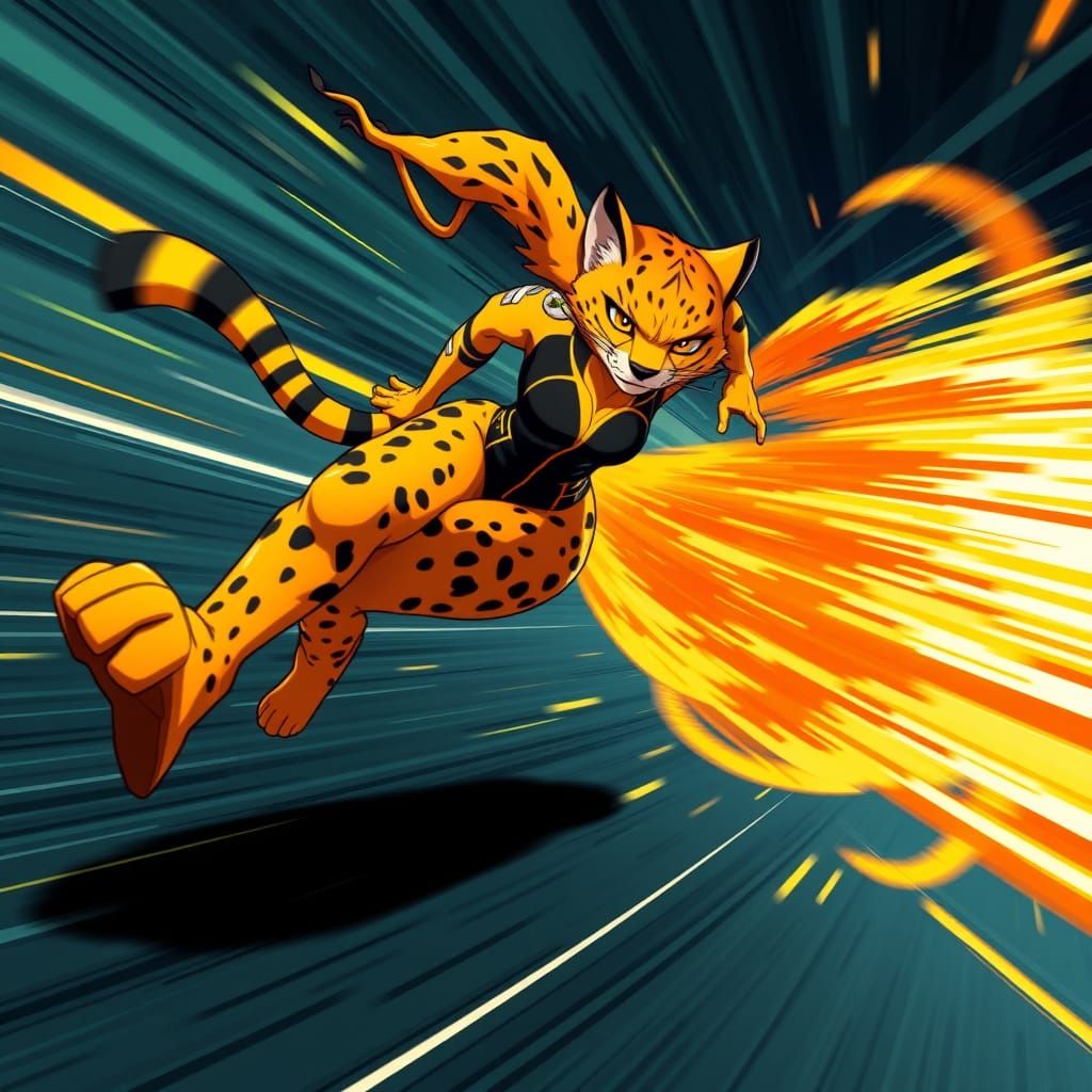 Vibrant Speed Goddess in Studio Trigger Style