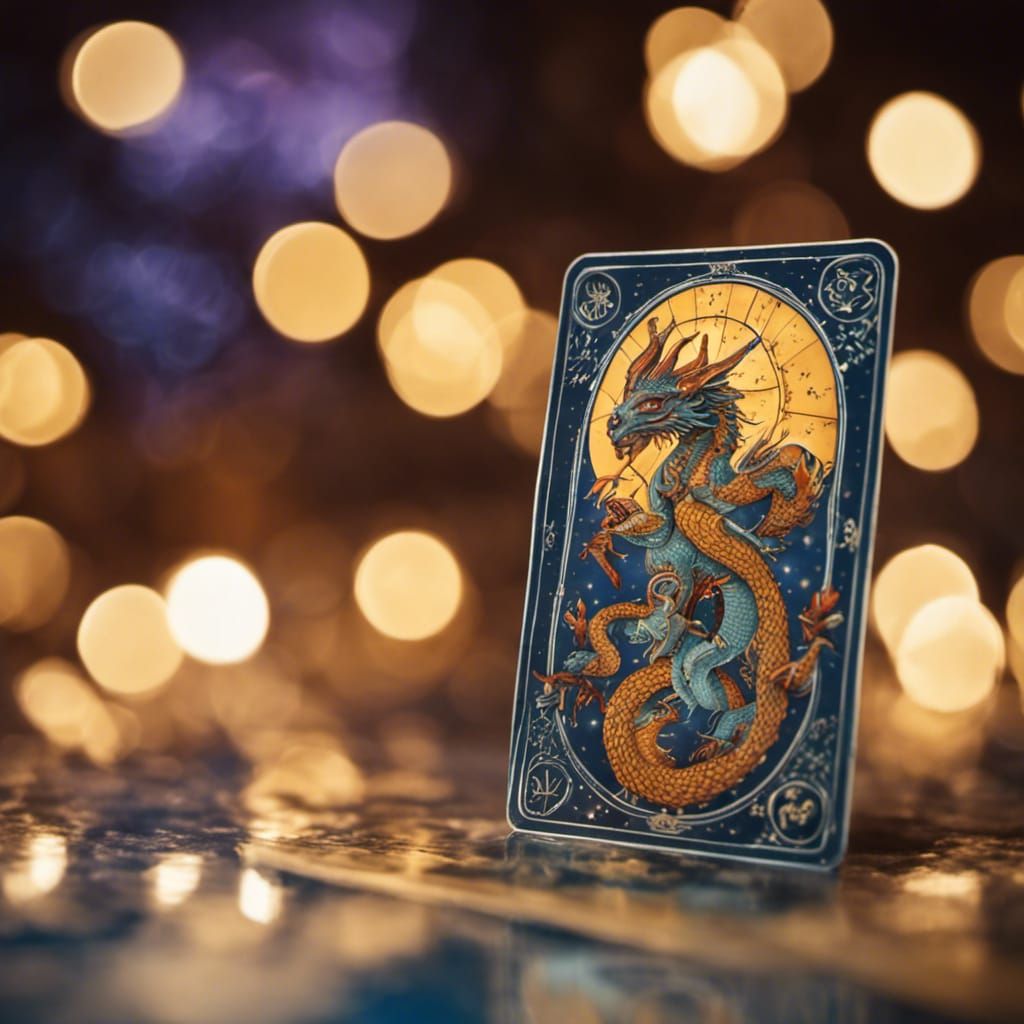 Zodiac Sign Gemini Dragon Tarot Card
