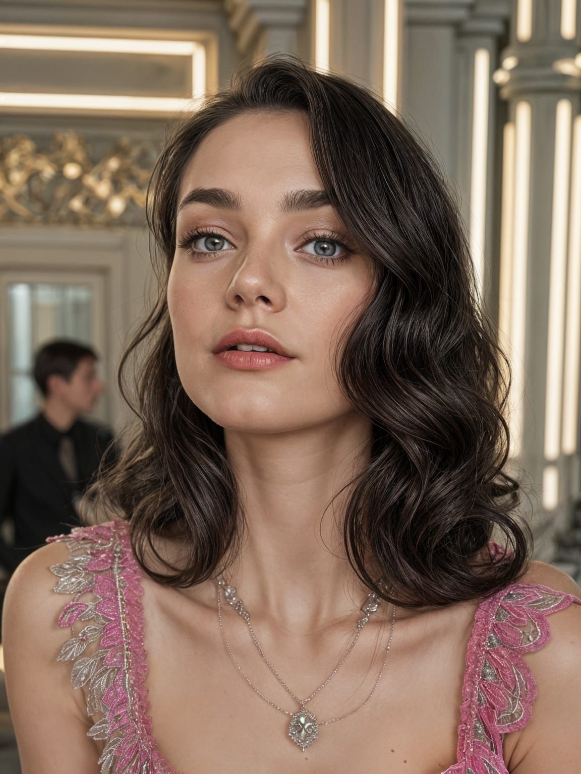 Glamorous 1930s Woman in Elegant Gown