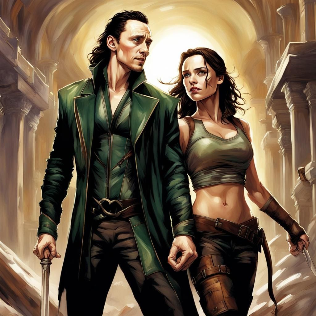 Loki and Lara Croft: Romantic Comic Book Battle
