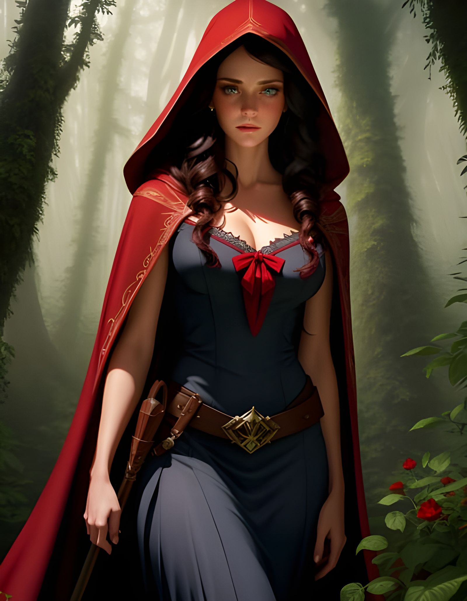 Red Riding Hood Lost in Spooky Woods