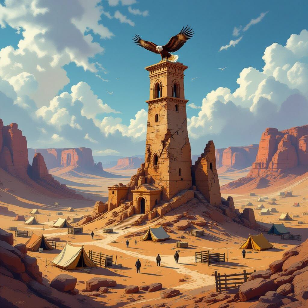 Forgotten City Becomes Cowboy Frontier in Desert Landscape