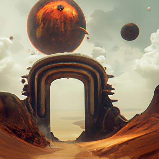 Grand Entrance to Mars: Detailed Matte Painting