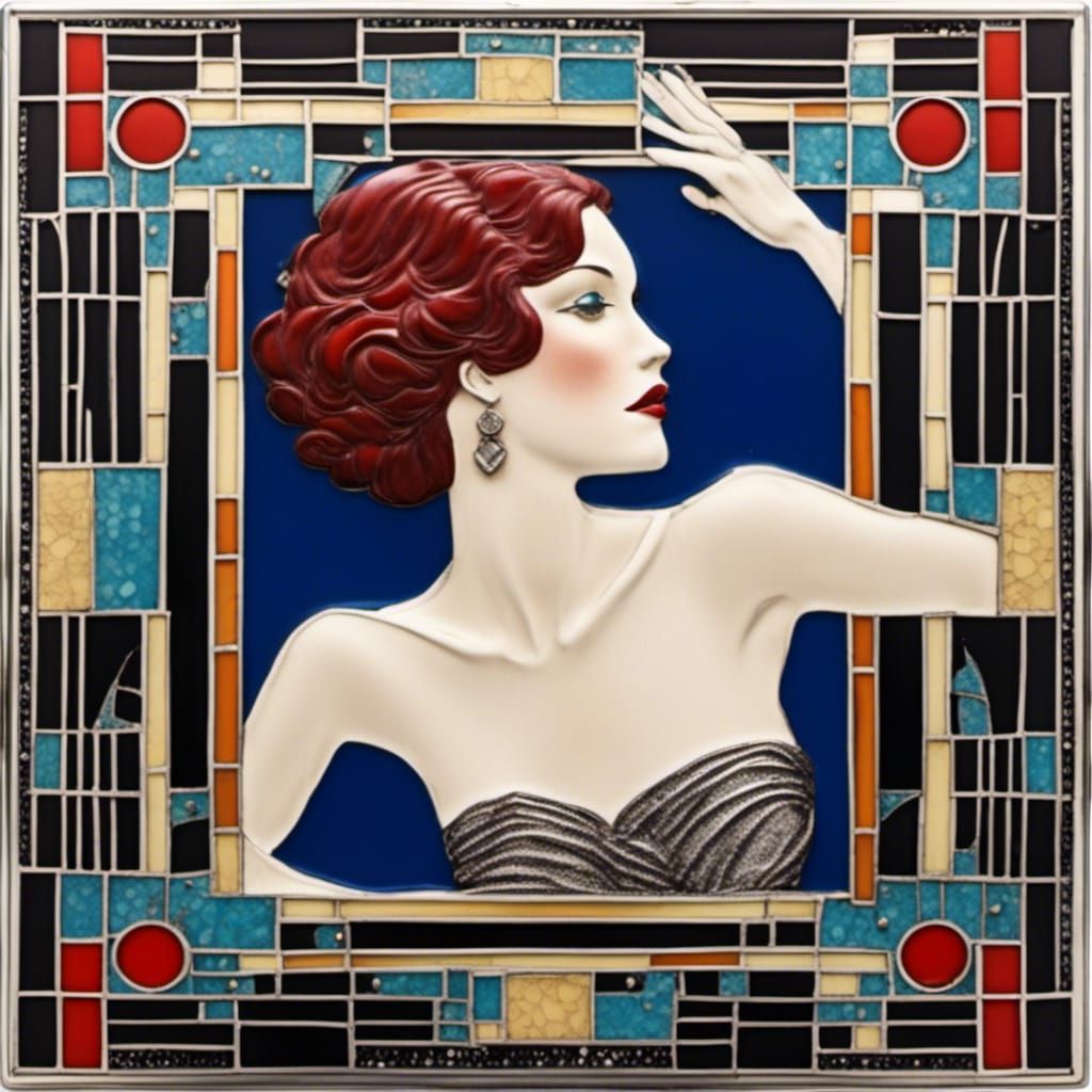 Neo Art Deco Jewellery with Chrome and Silk