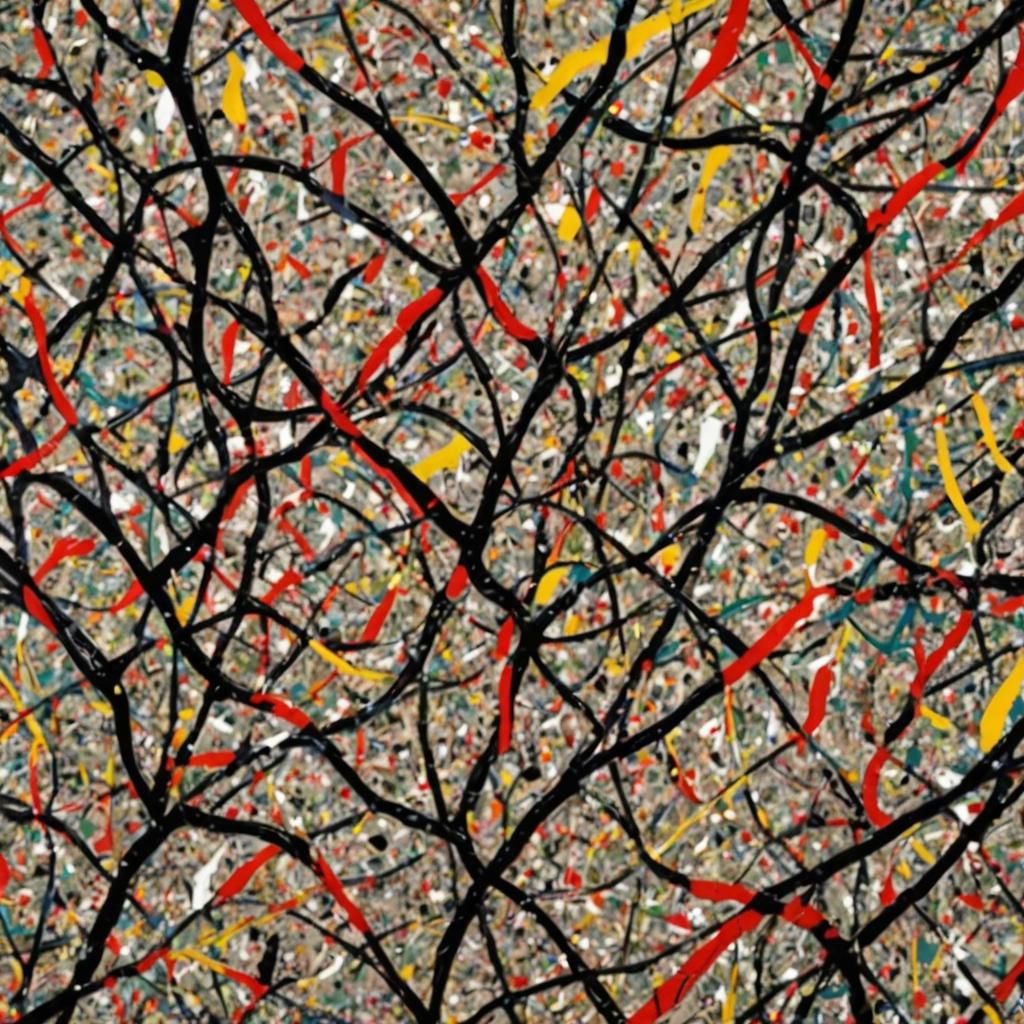 Abstract Painting in Pollock Style