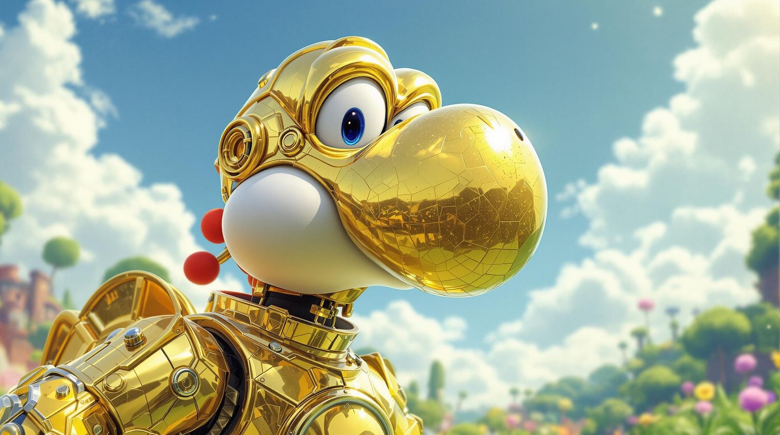 Yoshi as C-3PO in Star Wars Character Portrait