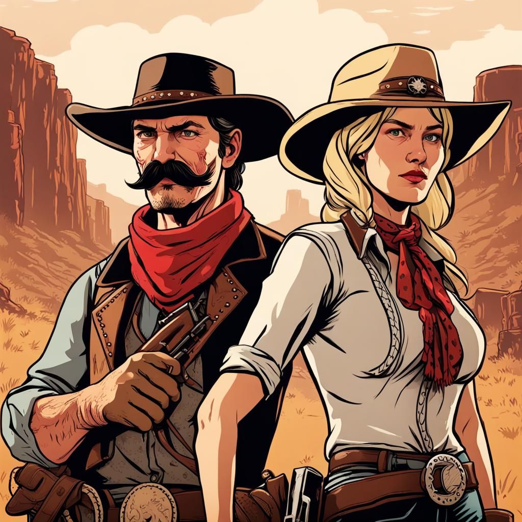 Wild West Outlaws in Red Dead Style