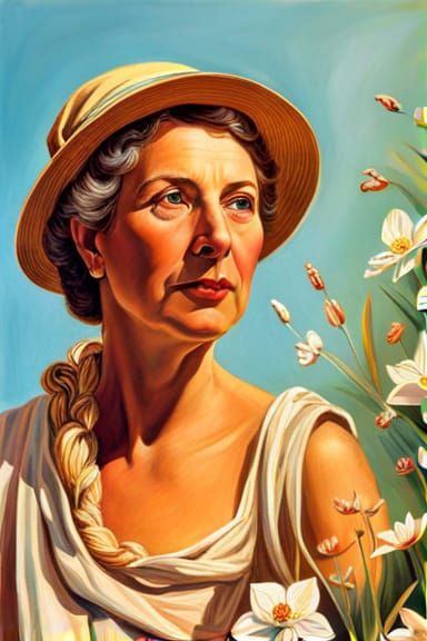 Hyperrealistic Portrait in Tasha Tudor's Style