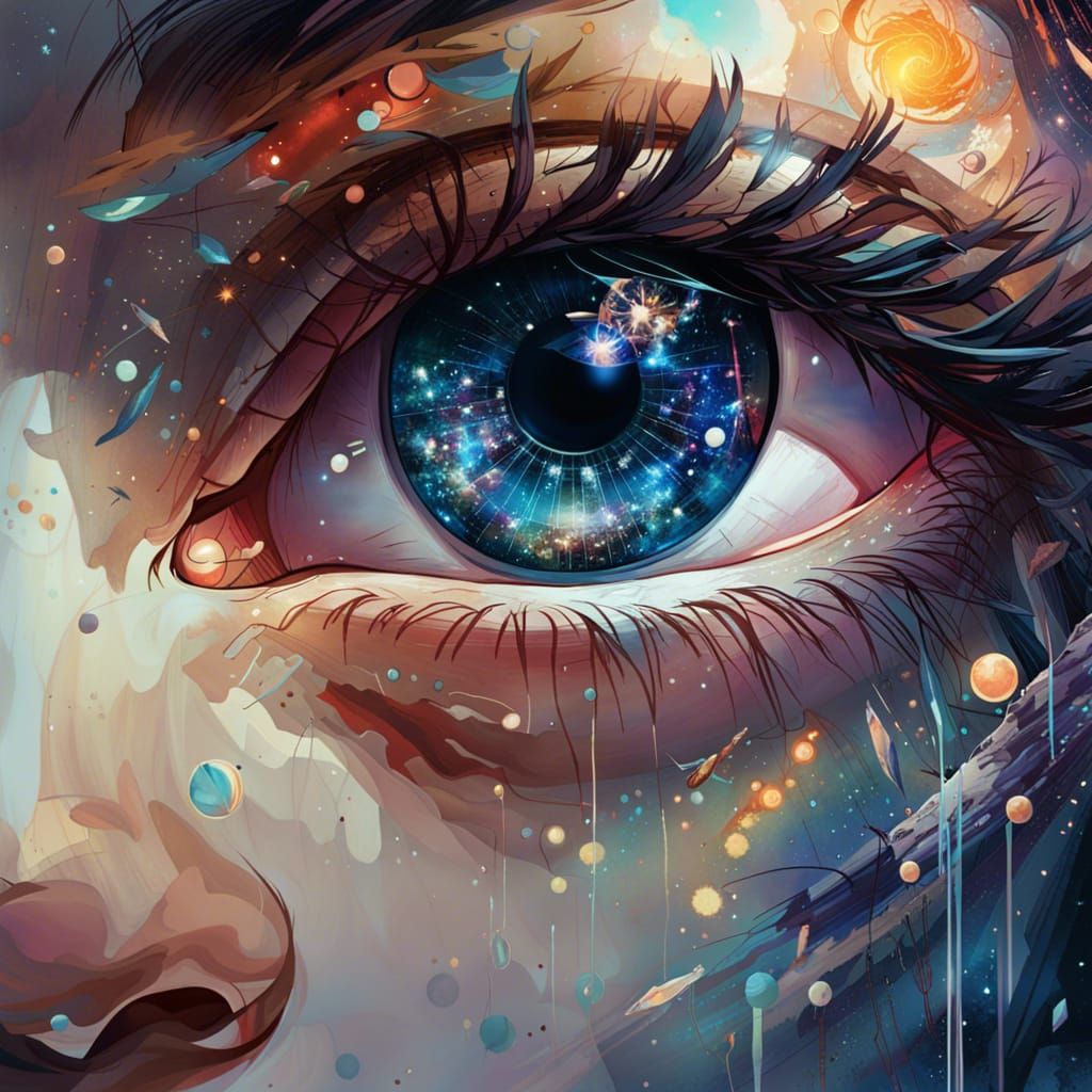 Galaxy Iris Eye: Detailed Digital Art