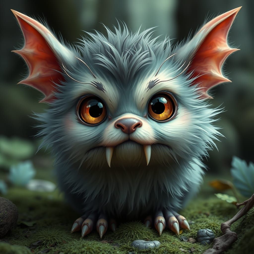 Enchanted Forest Chupacabra Creature in Whimsical Fantasy St...