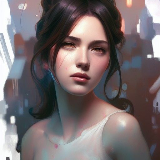 Beautiful Woman Portrait in Hyperdetailed Digital Art