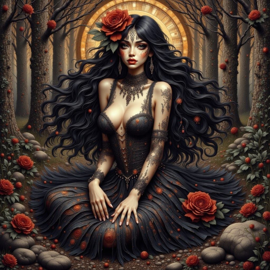 Ethereal Gothic Goddess of the Forest