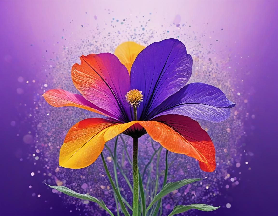 Ethereal Nanabush in Floral, Abstract Folk Art