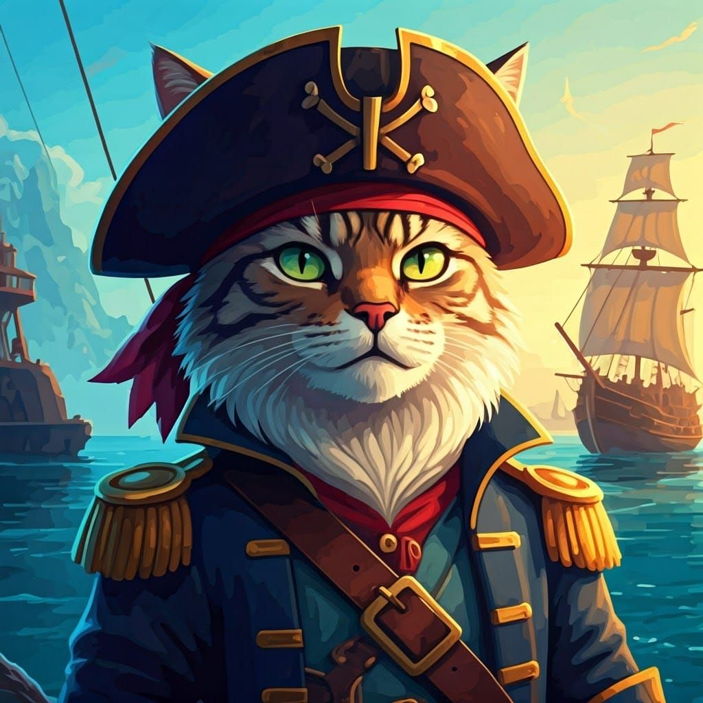 Pirate Cats Ahoy: A Vector Art Adventure