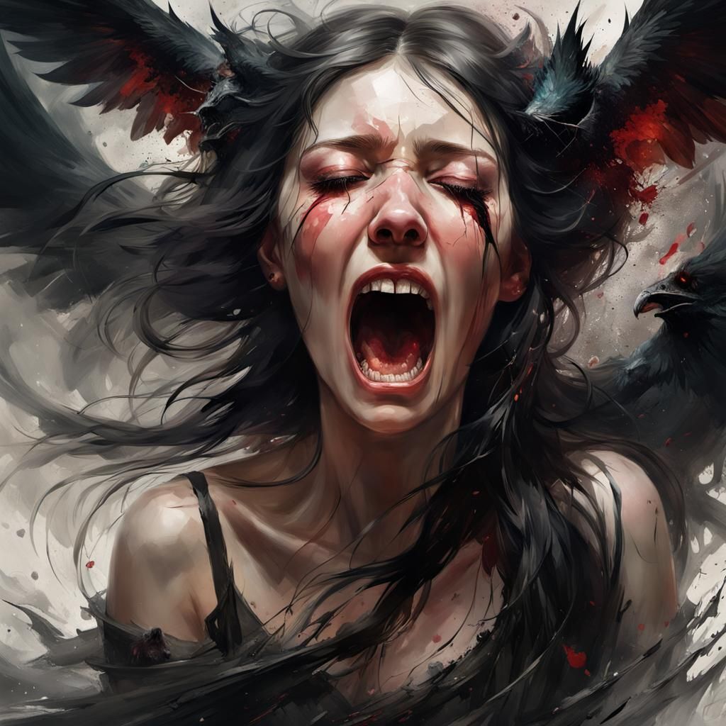 She screamed in agony and dispair...