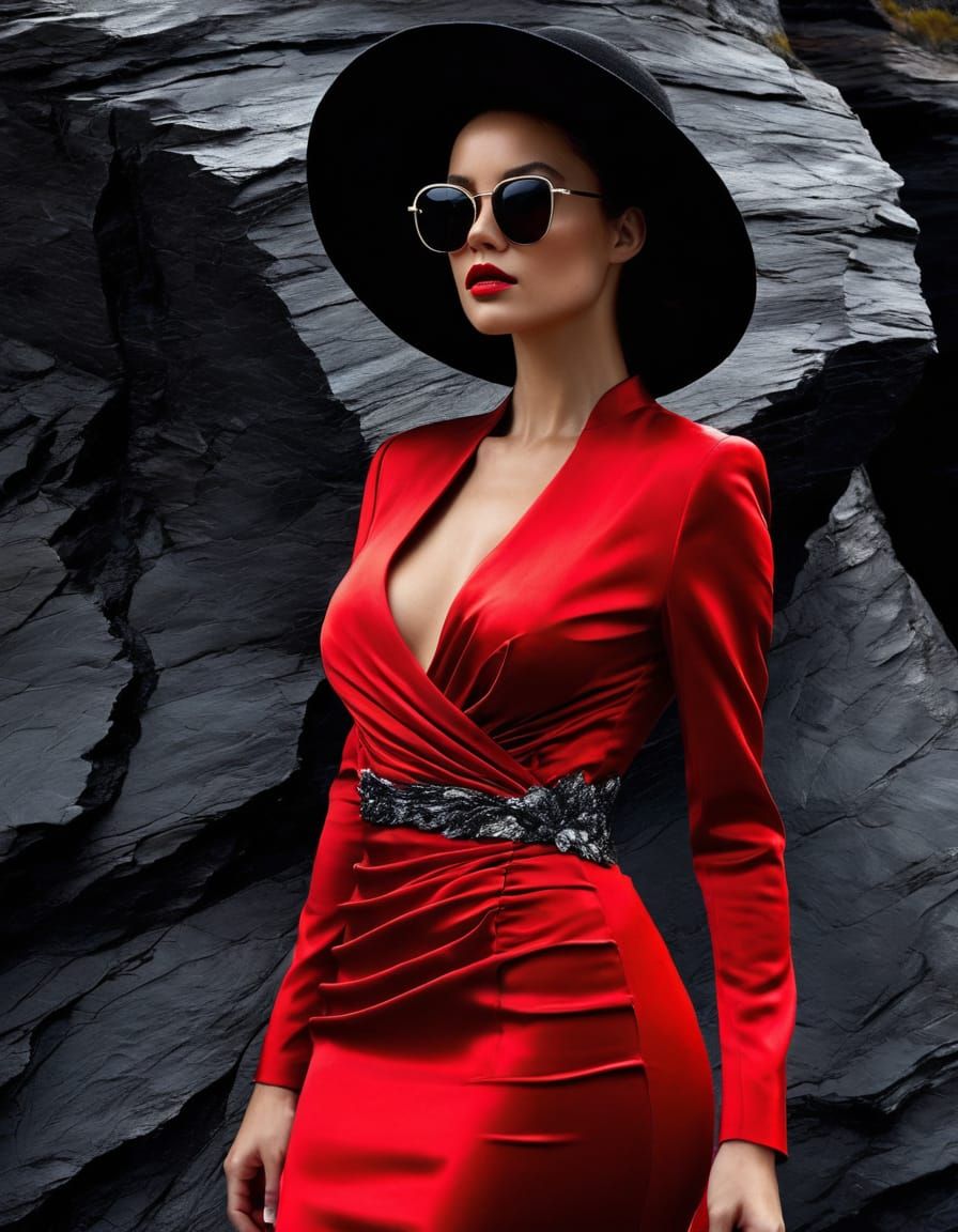 Elegant, Vulnerable Woman in Dramatic Impasto Art