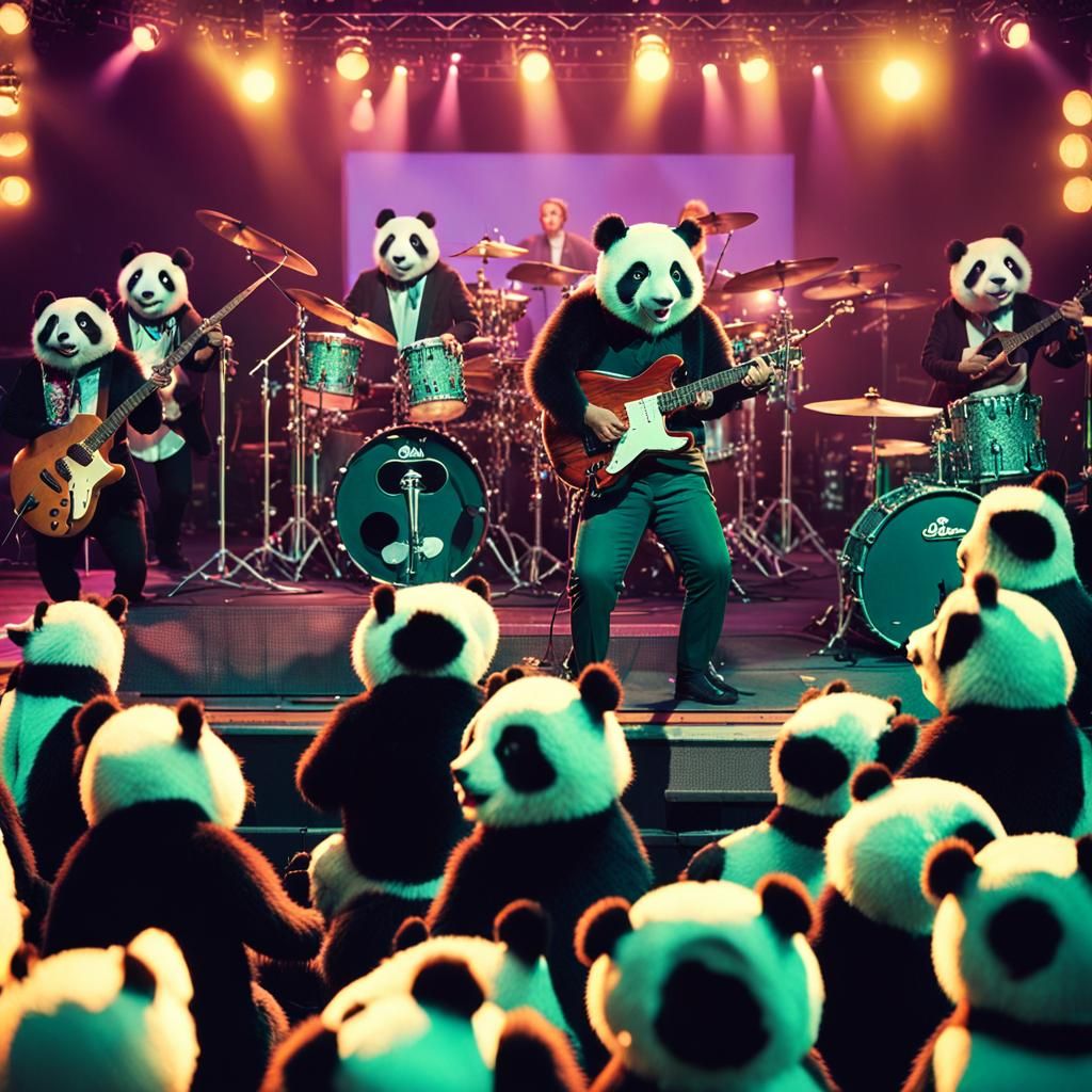 Panda Country Band Concert: Cinematic Film Still