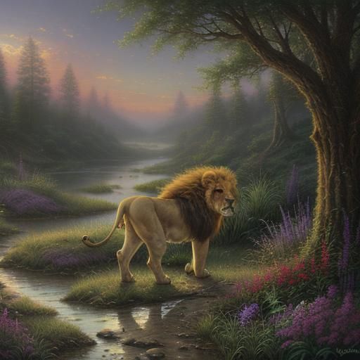 Lion Cubs in Ethereal Fantasy Style