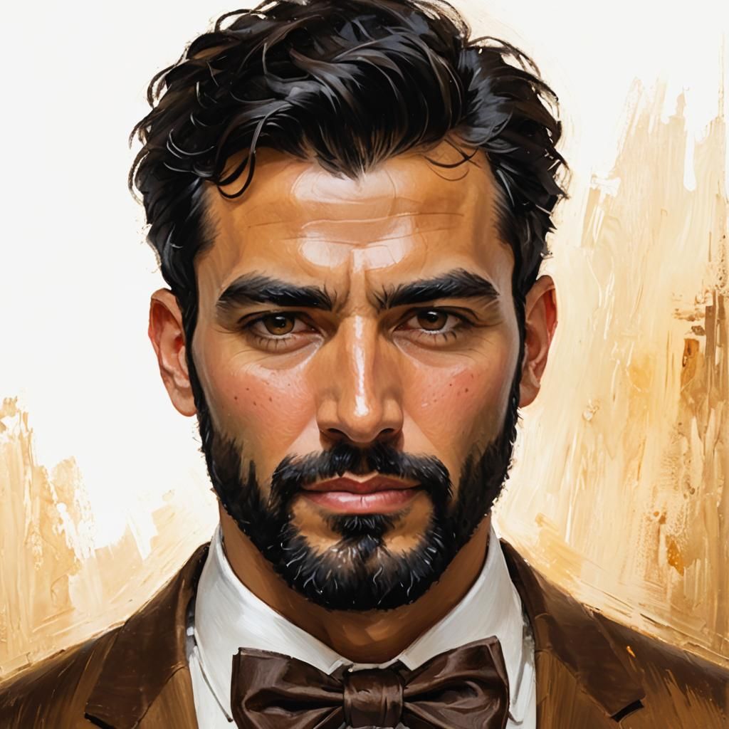 Elegant Man in Velvet Suit: Impressionist Oil Painting