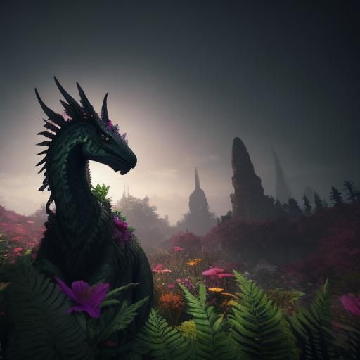 Enchanted Meadow Menagerie in Cel-Shaded Style