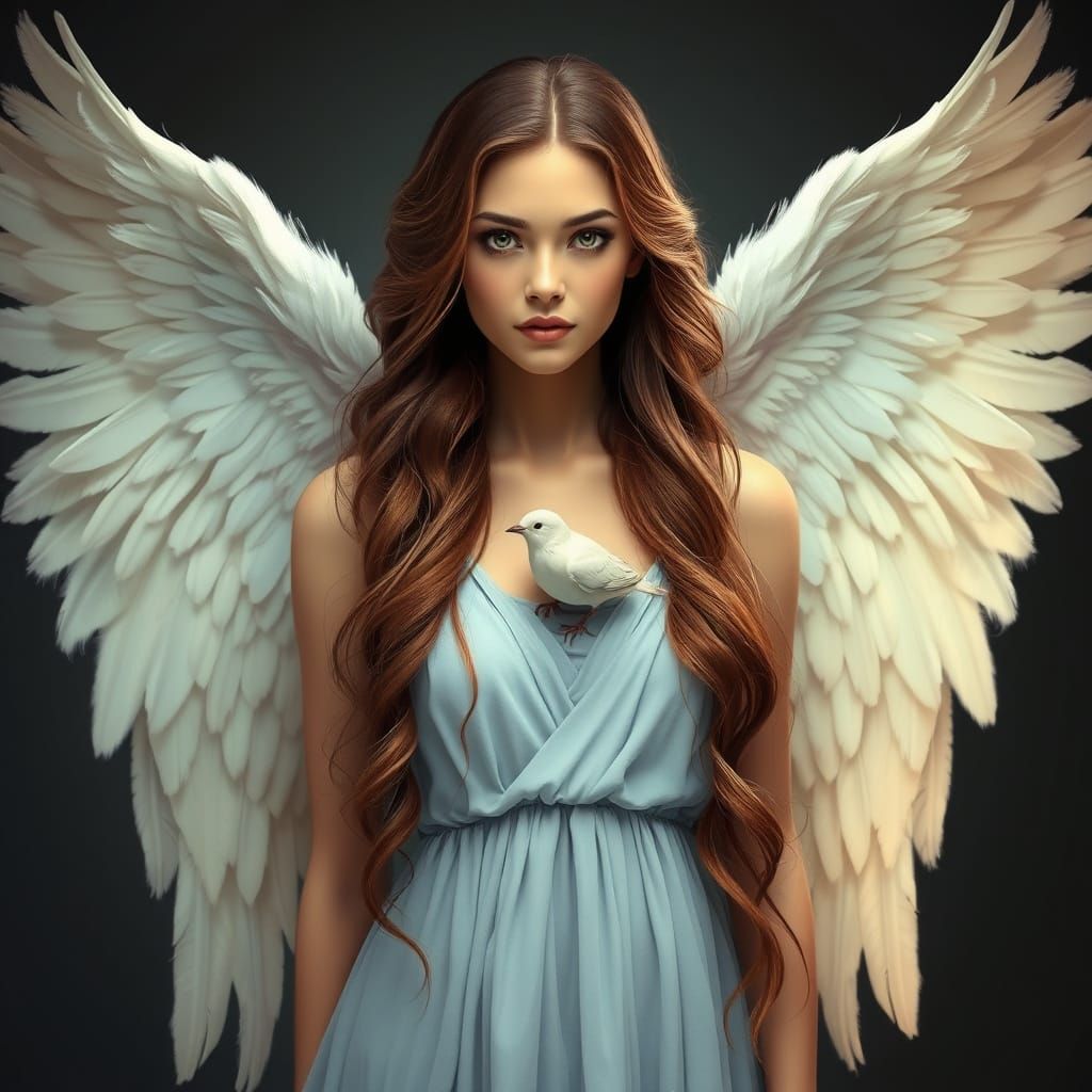 Serene Angelic Figure in Ethereal Glow