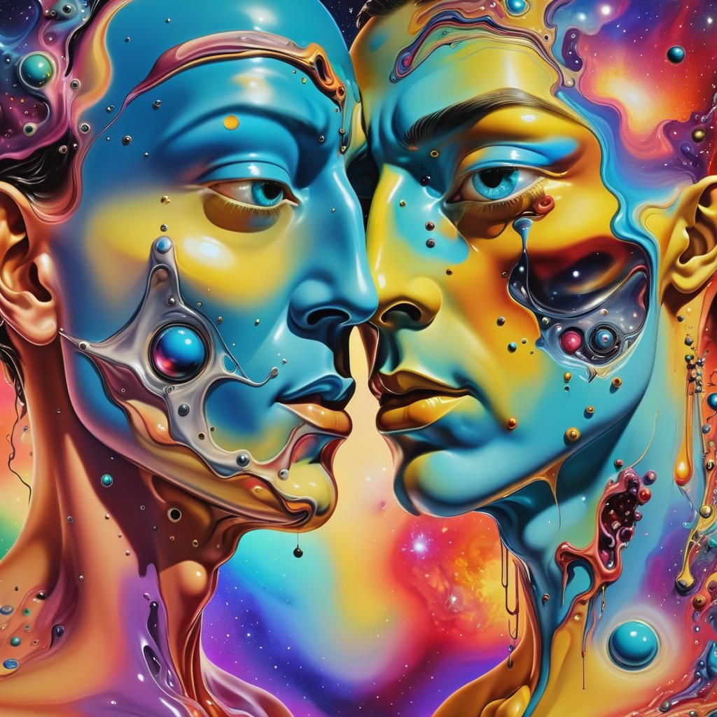 Psychedelic Android Body Dream of Technological Singularity