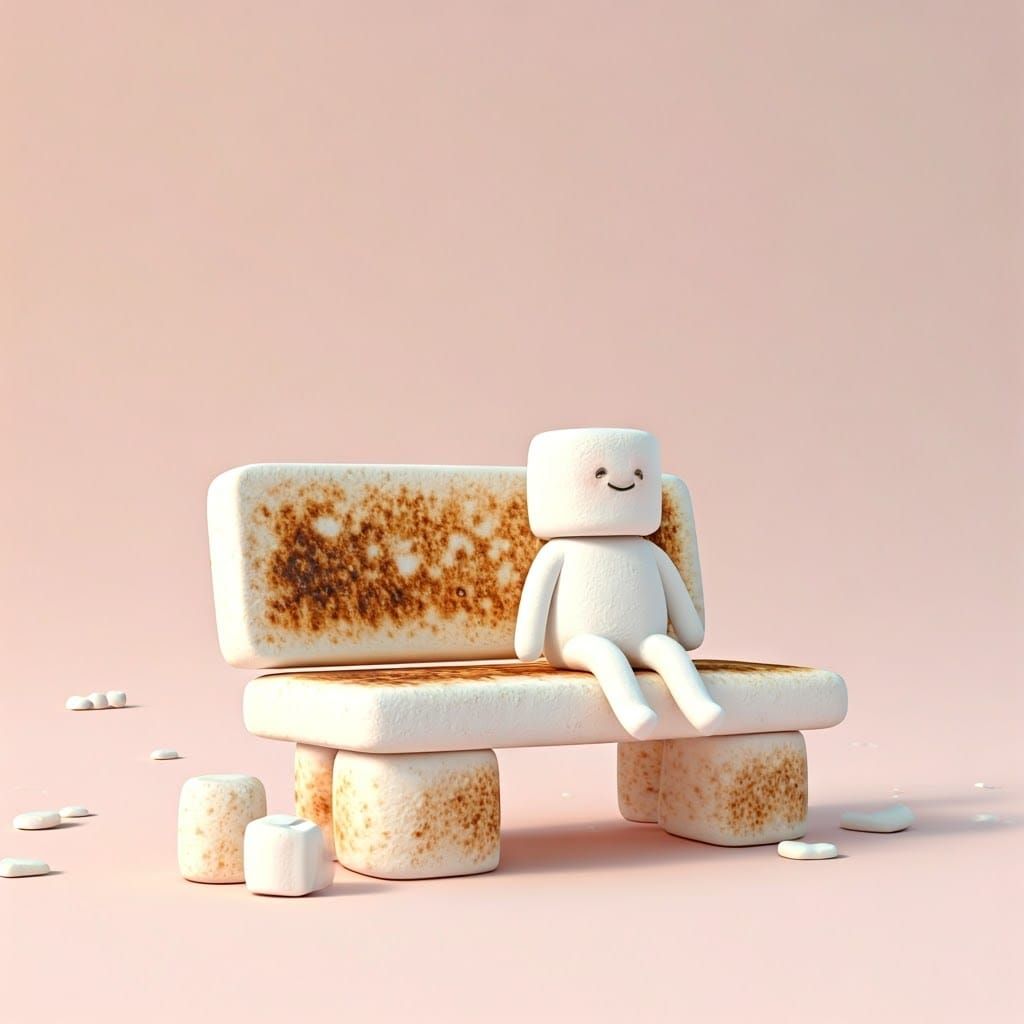 Whimsical Marshmallow Scene in Pastel Hues