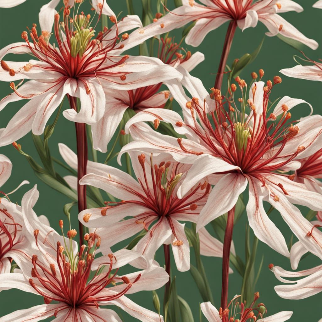 Hyper-Realistic Red Spider Lily Field in Full Bloom