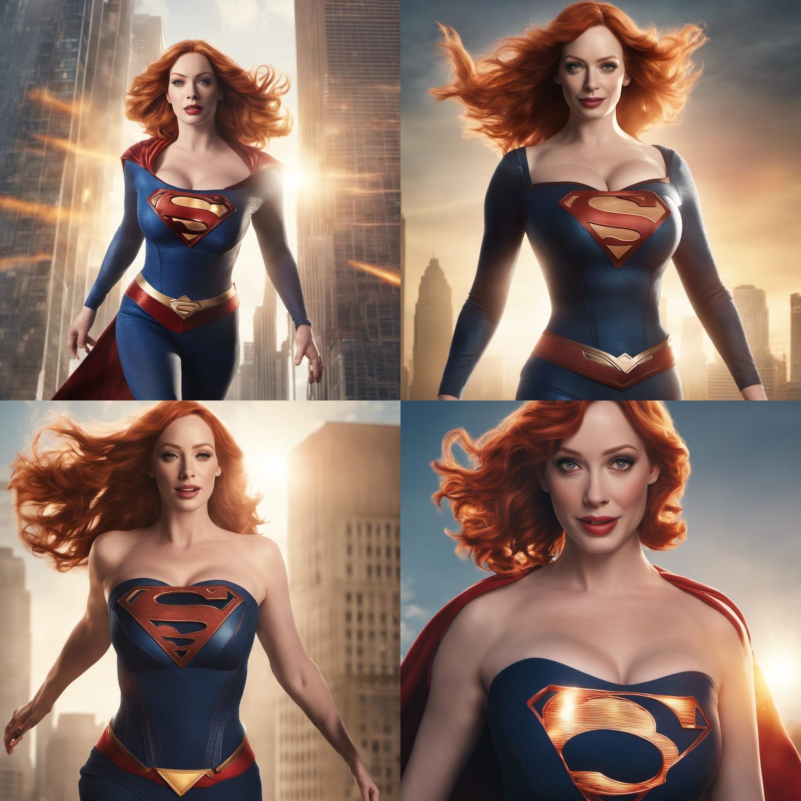 Supergirl Christina Hendricks Photorealistic Dynamic Flight