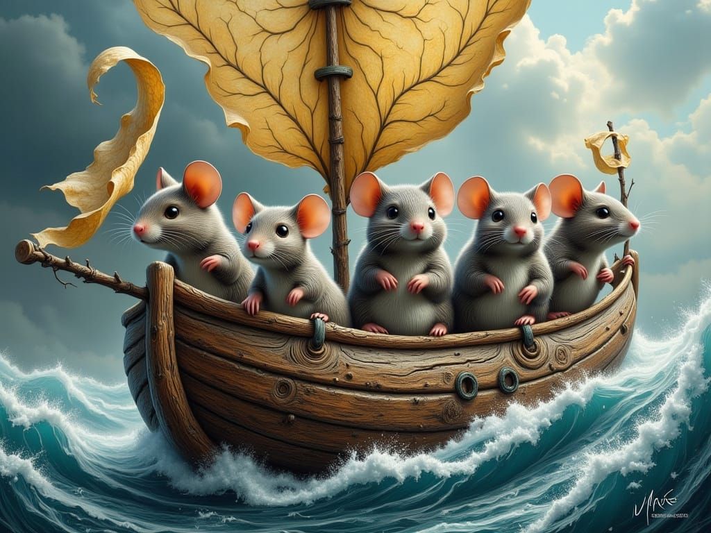 Pirate Mice Brave the High Seas in Whimsical Pirate Ship