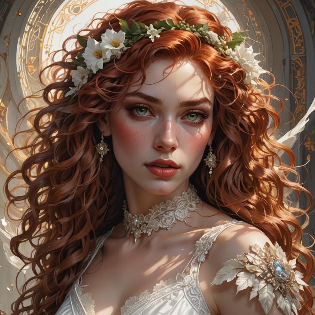 Transgender Woman in Wedding Dress: Digital Art Portrait