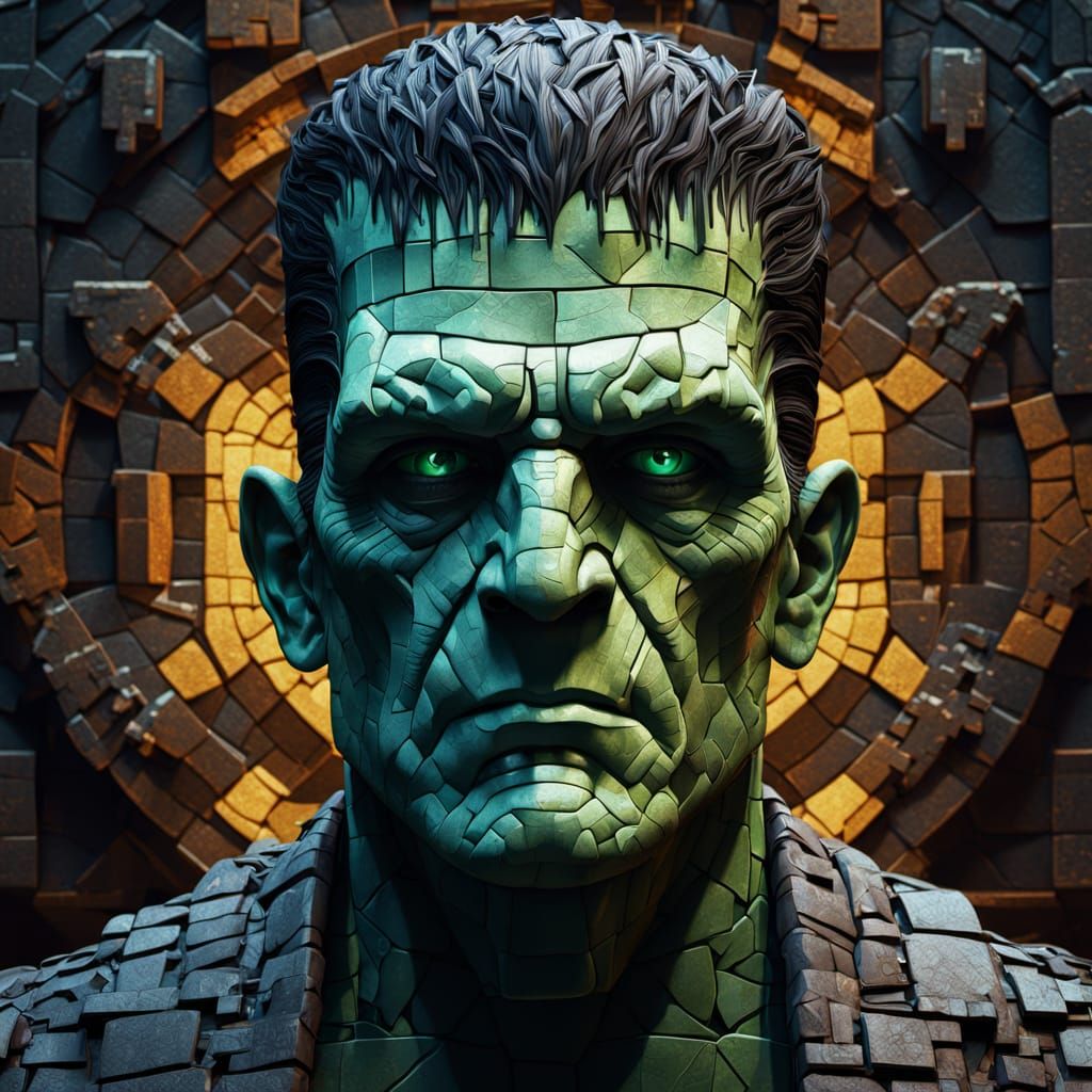 Cinematic Frankenstein Mosaic Concept Art