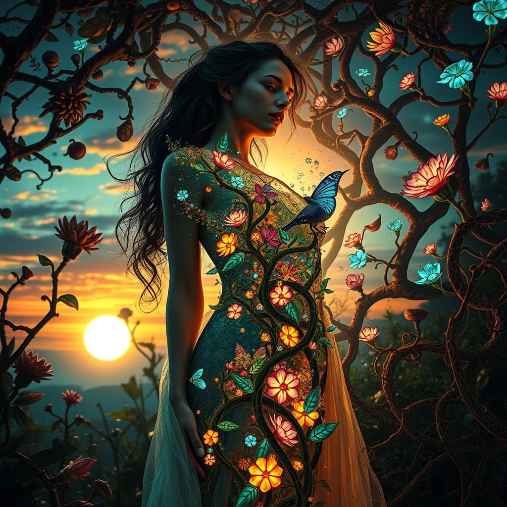 Ethereal Surrealist Goddess Unveils Dreamlike Fantasy Realm