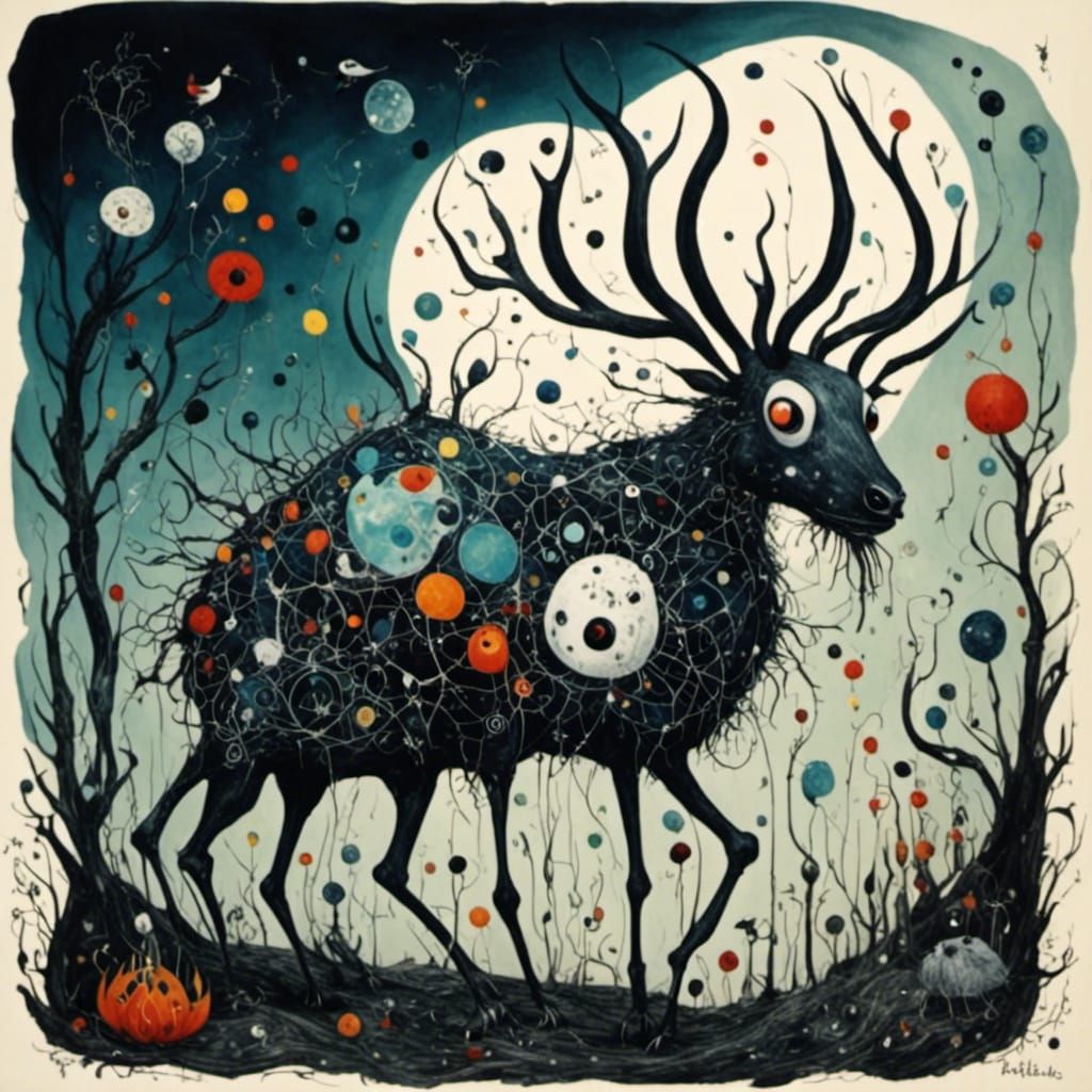 Surreal Fairytale Landscape in Abstract Style