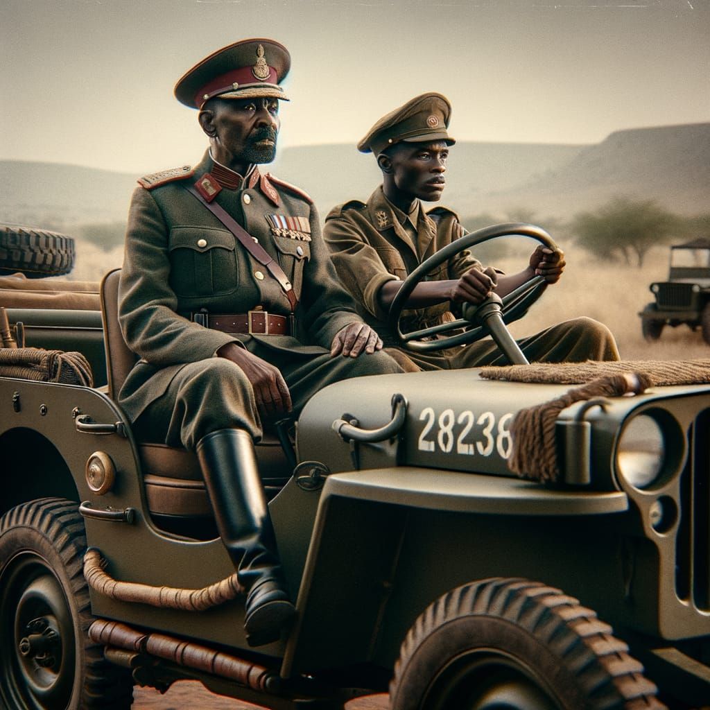 Bantu General in Industrial Age Jeep
