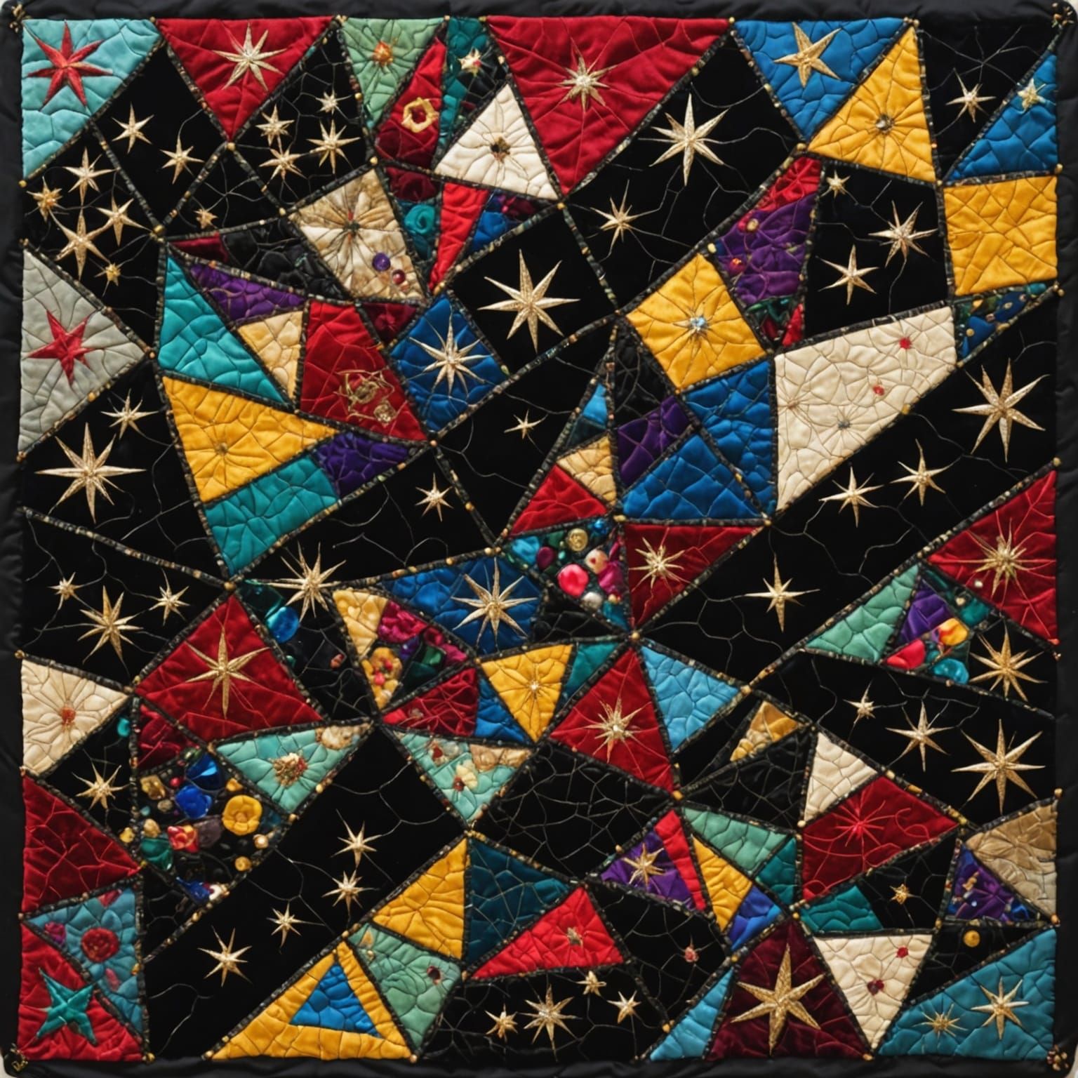 Velvet Quilt in Iridescent Sequins