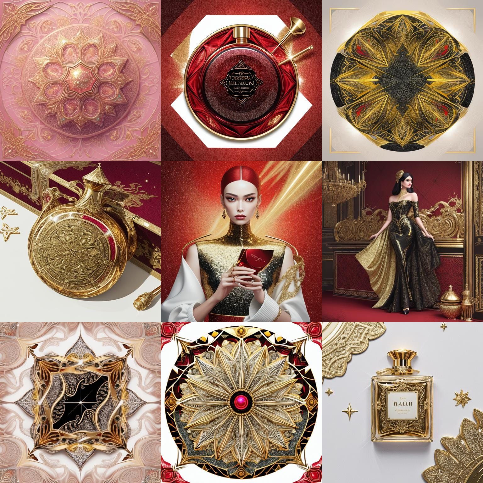 Chic Glittering Gold Perfume Bottle Illustration