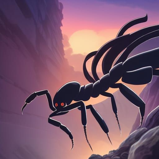 Cute Scorpion in Ghibli Anime Style