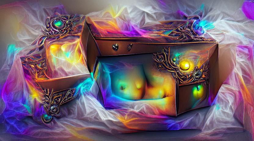 Pandora's Box: Glowing Chest in Renaissance Style