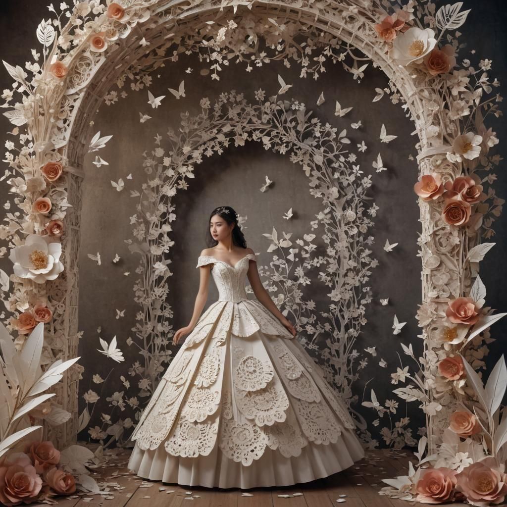 Paper Quill Ballgown Fantasy Art