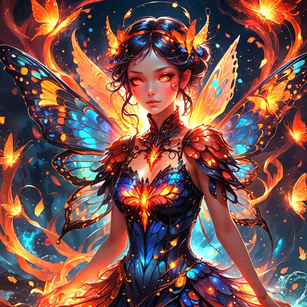 Fiery Fairy in a Whirlwind of Sparks