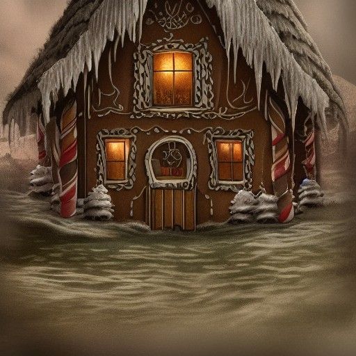 Detailed Matte Painting of a Gingerbread House