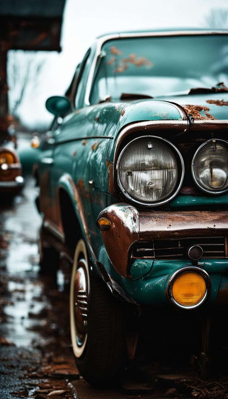 AI-Generated Image of Old Cars