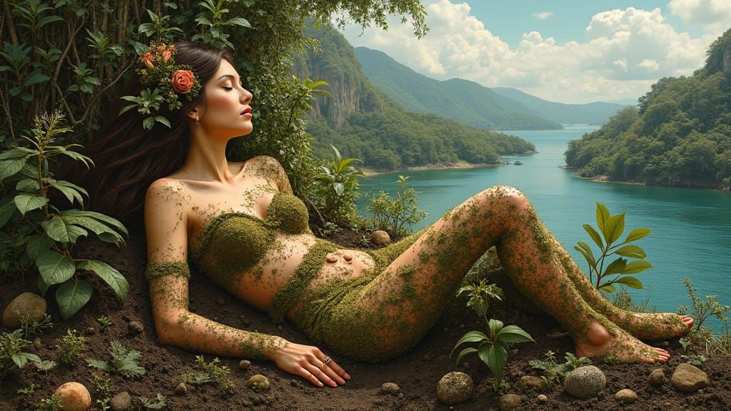 Polynesian Earth Goddess Papatūānuku in Organic, Mythologica...